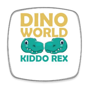 Dino World Kiddo Rex - Square fridge magnet - white - Front