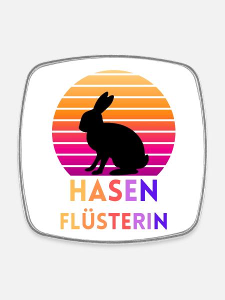 Hase Flüsterin - Viereckiger Kühlschrankmagnet - Weiß