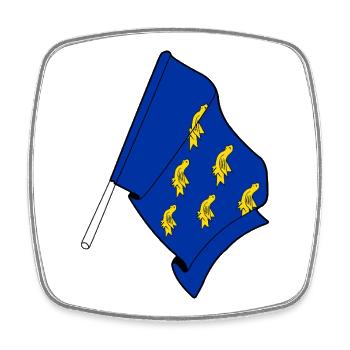 Flag of West Sussex - Square fridge magnet - white - Front