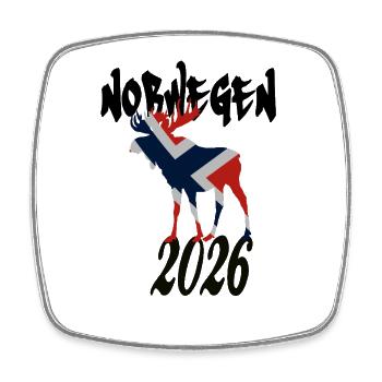 Elch 2026  - Viereckiger Kühlschrankmagnet - Weiß - Vorne