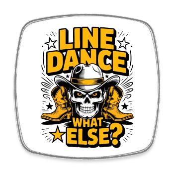 Line Dance Skull Western – What Else? - Square fridge magnet - white - Front