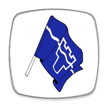 Flag of Tyne and Wear - Square fridge magnet - white - Front
