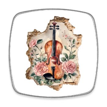 Violin Violin Vintage - Square fridge magnet - white - Front
