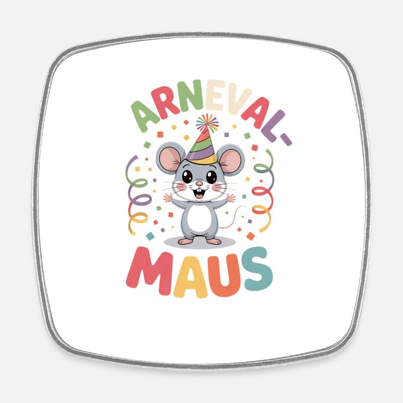 Karnevalsmaus Karneval Köln Kölner Karnevals Maus - Viereckiger Kühlschrankmagnet - Weiß