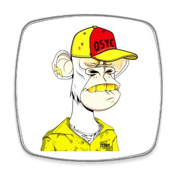 Ape Straßenrebell Cap - Viereckiger Kühlschrankmagnet - Weiß - Vorne