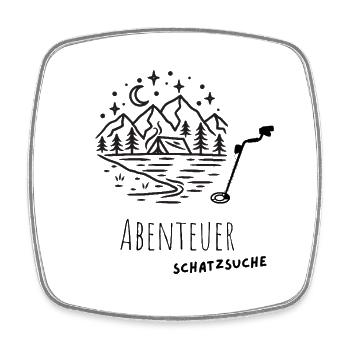 Abenteuer_Schatzsuche_Wald - Magnet carré - blanc - Devant