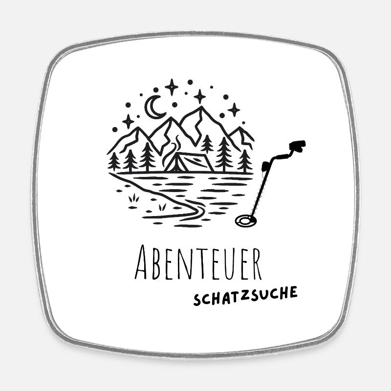 Abenteuer_Schatzsuche_Wald - Viereckiger Kühlschrankmagnet - Weiß