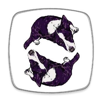 Corgis - Viereckiger Kühlschrankmagnet - Weiß - Vorne