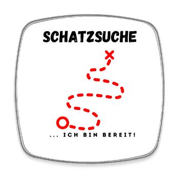 Schatzsuche_ich_bin_bereit - Magnet carré - blanc - Devant