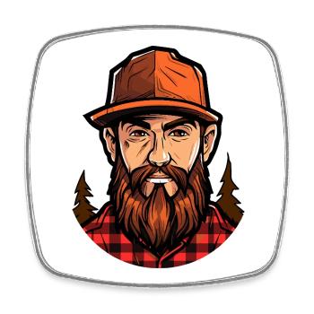 Waldlumberjack Illustration - Square fridge magnet - white - Front