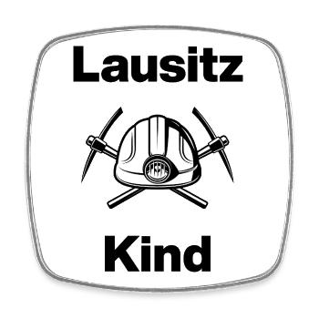 LAUSITZ KIND, GLÜCK AUF! AUF KOHLE GEBOREN  - Viereckiger Kühlschrankmagnet - Weiß - Vorne