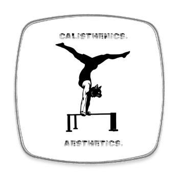 CALISTHÉNIE - ESTHÉTIQUE - Fitness - Entraînement - Magnet carré - blanc - Devant