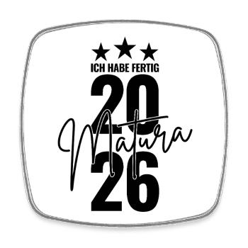 Matura 2026 Ich habe fertig - Viereckiger Kühlschrankmagnet - Weiß - Vorne