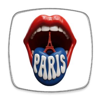 Pop Art de la Langue de Paris - Magnet carré - blanc - Devant