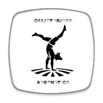 CALISTHÉNIE - ESTHÉTIQUE - Fitness - Entraînement - Magnet carré - blanc - Devant