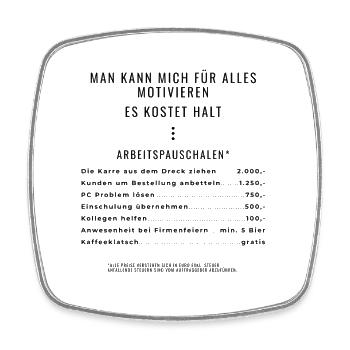 Motivation durch Pauschalen Backprint - Viereckiger Kühlschrankmagnet - Weiß - Vorne