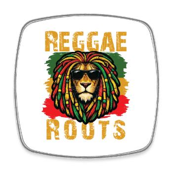 Lion Reggae Roots Rasta Vibe - Magnet carré - blanc - Devant