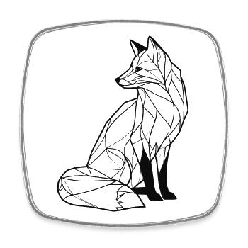 eleganter Fuchs - Viereckiger Kühlschrankmagnet - Weiß - Vorne