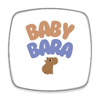 Baby Bara Capybara - Square fridge magnet - white - Front