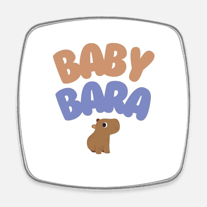 Baby Bara Capybara - Square fridge magnet - white