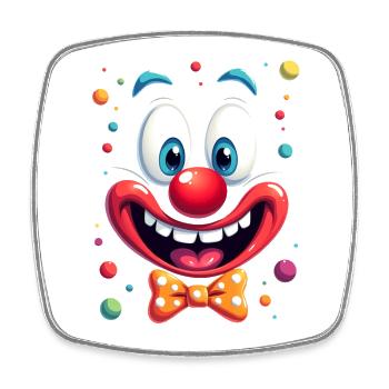 Karneval Clown Kostüm Fasching Fastnacht - Viereckiger Kühlschrankmagnet - Weiß - Vorne