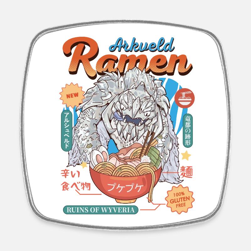 Monster Ramen - Square fridge magnet - white