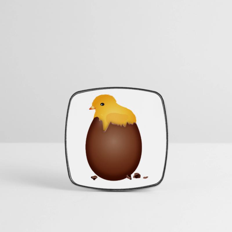 Chocolate Easter Egg with Cute Chick Square fridge magnet