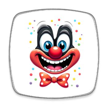 Karneval Clown Kostüm Fasching Fastnacht - Viereckiger Kühlschrankmagnet - Weiß - Vorne