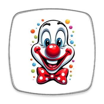 Karneval Clown Kostüm Fasching Fastnacht - Viereckiger Kühlschrankmagnet - Weiß - Vorne
