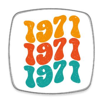 Millésime 1971 - Magnet carré - blanc - Devant
