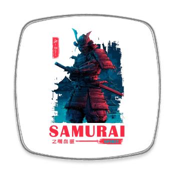 Neon Samurai Spirit - Square fridge magnet - white - Front