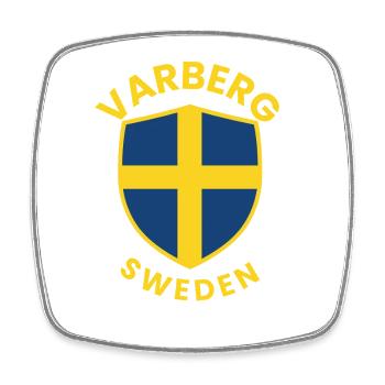 Schwedisches Schildflaggenemblem - Viereckiger Kühlschrankmagnet - Weiß - Vorne