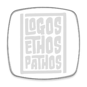 Logos Ethos Pathos Rhetorik Philosophie Student - Viereckiger Kühlschrankmagnet - Weiß - Vorne