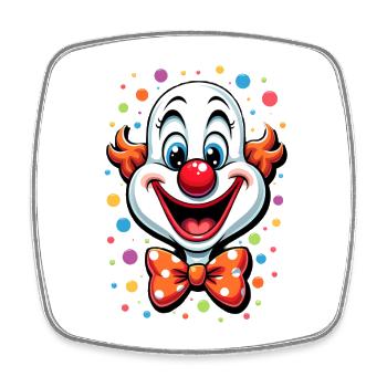 Karneval Clown Kostüm Fasching Fastnacht - Viereckiger Kühlschrankmagnet - Weiß - Vorne