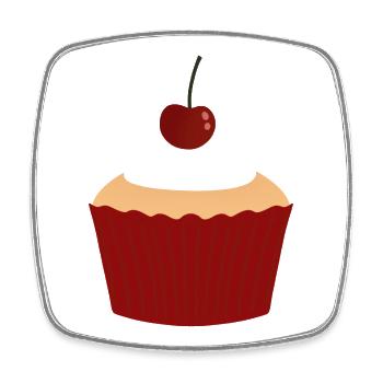 Kirschcreme-Cupcake-Zauber - Viereckiger Kühlschrankmagnet - Weiß - Vorne