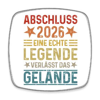 Conclusion 2026 A legend leaves the site - Square fridge magnet - white - Front