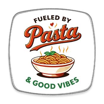 Pasta & Gute Vibes Logo - Viereckiger Kühlschrankmagnet - Weiß - Vorne