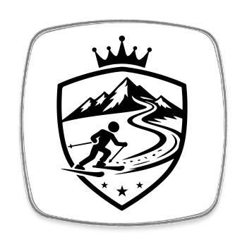 Ski Piste Wappen - Viereckiger Kühlschrankmagnet - Weiß - Vorne