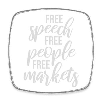Marché de la liberté d’expression Peuple Libertarian Freedom Logo - Magnet carré - blanc - Devant