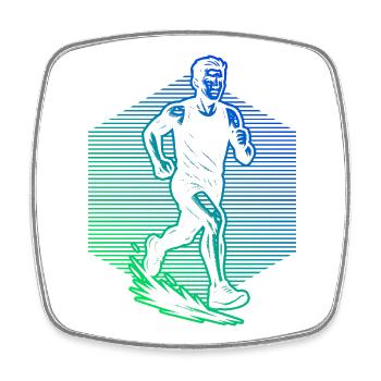 Graphismes de course pour les courses - Magnet carré - blanc - Devant