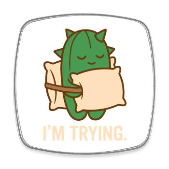 Prickly But Trying - Square fridge magnet - white - Front