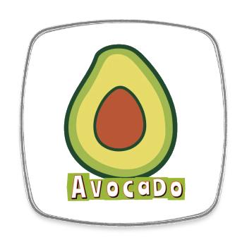 Avocado Pop Art Illustration - Square fridge magnet - white - Front