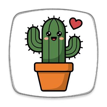 Cactus - Square fridge magnet - white - Front