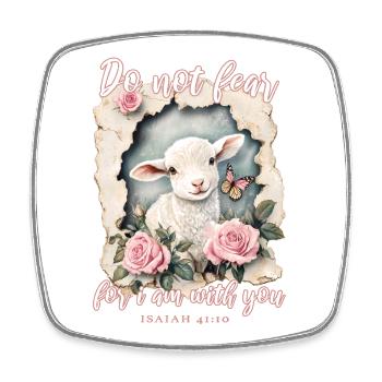 Lamb with Bible Verse - Square fridge magnet - white - Front