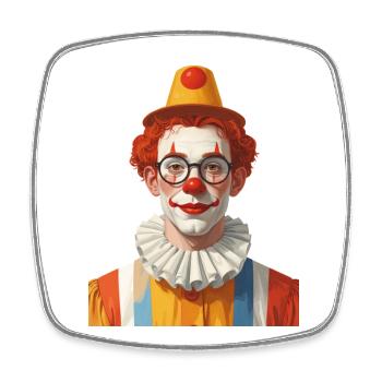 A clown for carnival / carnival - Square fridge magnet - white - Front