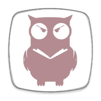 Angry Owl Minimal - Viereckiger Kühlschrankmagnet - Weiß - Vorne
