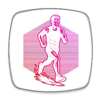 Running Illustration für Rennen - Viereckiger Kühlschrankmagnet - Weiß - Vorne