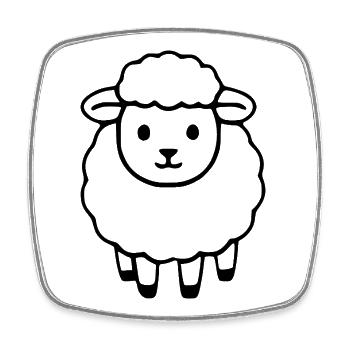 Sheep Sheep Lamb - Square fridge magnet - white - Front