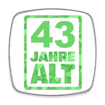 Alt 43 - Viereckiger Kühlschrankmagnet - Weiß - Vorne