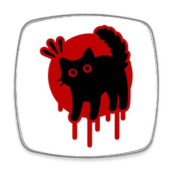 Kater Katze - Viereckiger Kühlschrankmagnet - Weiß - Vorne